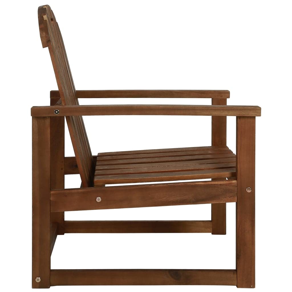 vidaXL 2X Acacia Sillones Jardín Madera Reposabrazos Marrón Set Sillas Patio