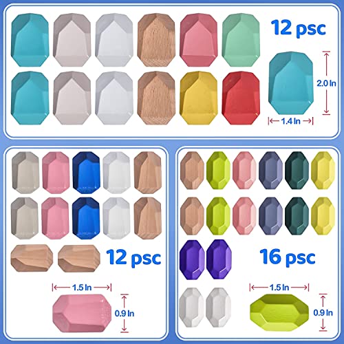 Fun Little Toys 40Pcs Wooden Stone Balancing Set, Wooden Building Blocks Sorting Stacking Toys For Toddlers Kids Rocks Montessori Baby Puzzle Game Preschool Sensory Educational Toys For Age 3 4 5 6 7 #TOP28