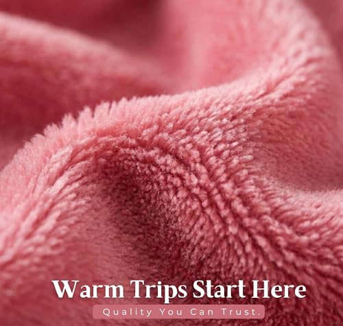 Image of VAS COLLECTIONS Travel Pillow Blanket 2-in-1, Ultra Soft Flannel Blanket with Carry Case, 65x40 Inches, Compact Portable Travel Blanket for Flights, Camping and Travel Comfort (Pink)
