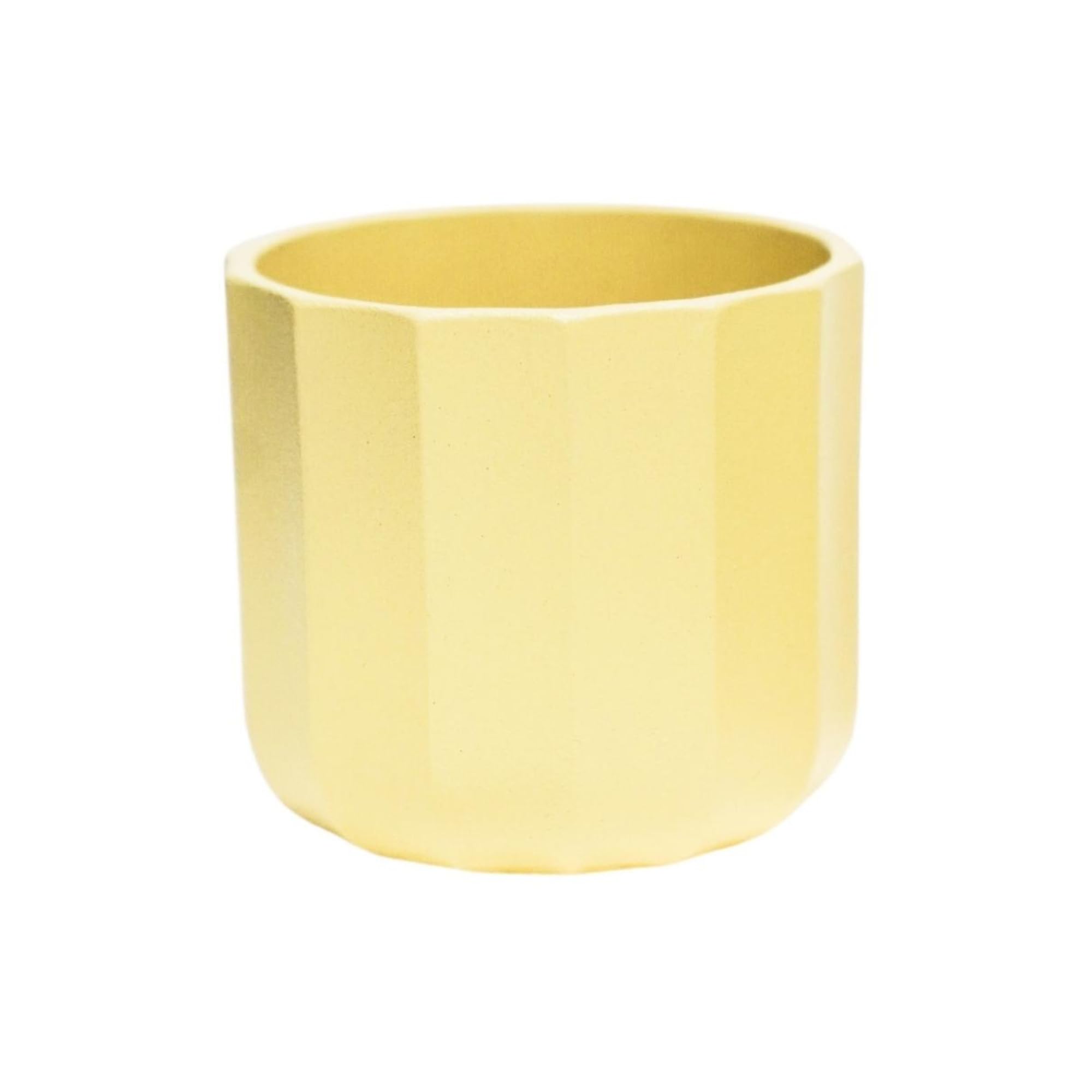 Ivyline Positano Geo Planter in Lemon - Waterproof, Sturdy and Durable - Stylish Decorative Round Indoor Ceramic Flower Houseplant Pot - H7cm x D7cm