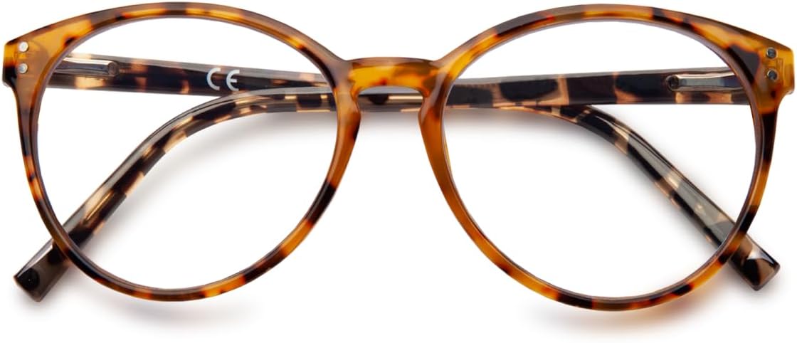 Reading Glasses for Women with Blue Light Blocking Lenses,Large Frame Womens Stylish Readers with Spring Hinge(Tortoise,2.0x)