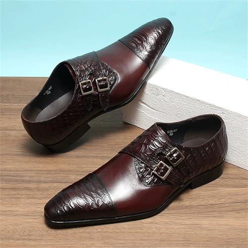 Men's Leather Oxford Shoes -Genuine Leather Formal Business Dress Shoes Fashion Ankle Boots Slip on for Gentleman3
