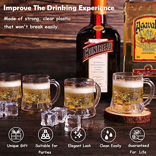 Bargifts Mini Beer Shot Glasses With Handle, Mini Plastic Clear Beer Mugs，2 Ounce, Set Of 12 For Party Home Dining Beverage Drinking Ware Gifts #TOP3