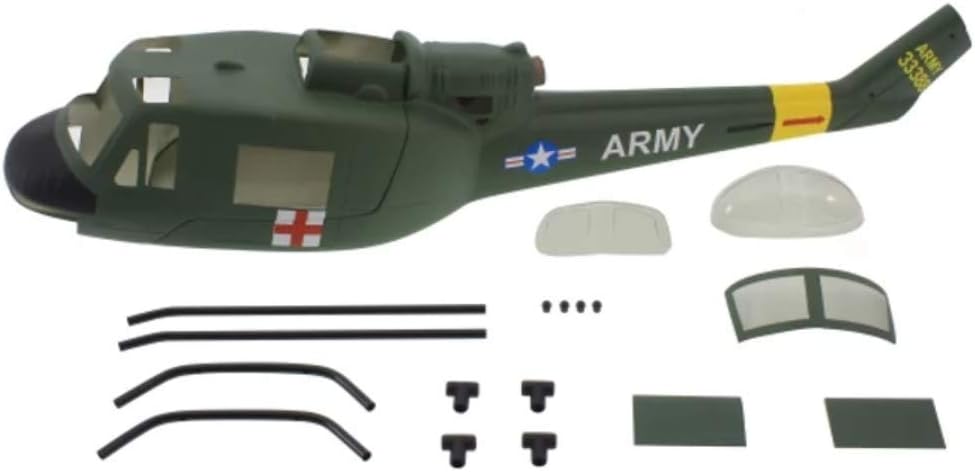 RC Helicopter UH-1B 450 Pre-Painted fuselage for 450 Size Helicopters.Suitable for Almost All 450 Size(325mm Rotor Blade) Helicopters, Such as:Align T-REX450X/XL/SE/SE V2