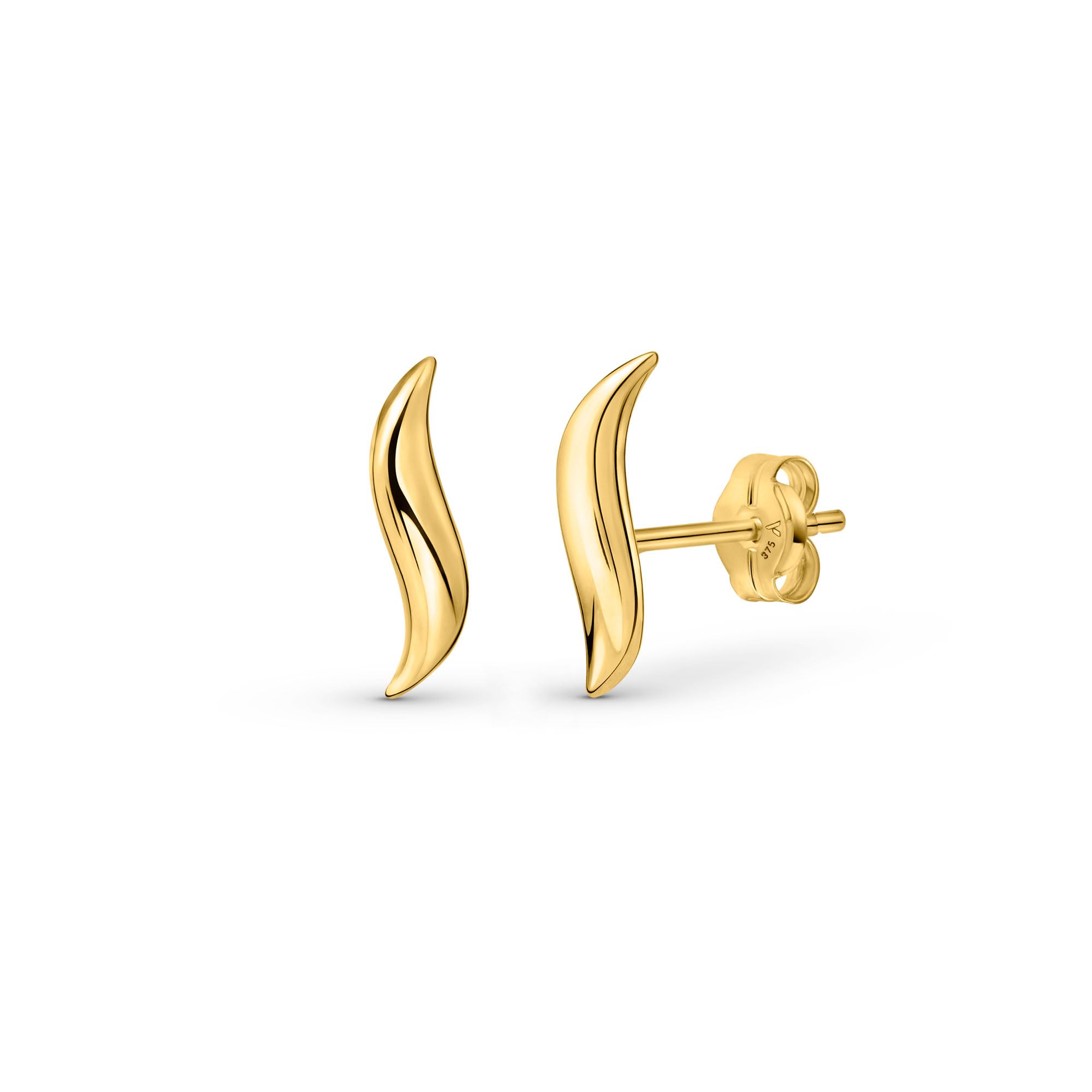 AmbertaAllure Pendientes Trepadores para Mujer en Oro de 9 Quilates