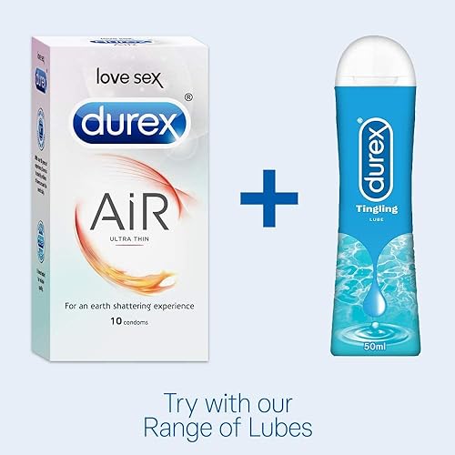 Miniatura 4 de Durex Preservativos Air para hombre, ultra finos para alta sensibilidad, 10 preservativos lubricados y de pared recta, 10 unidades