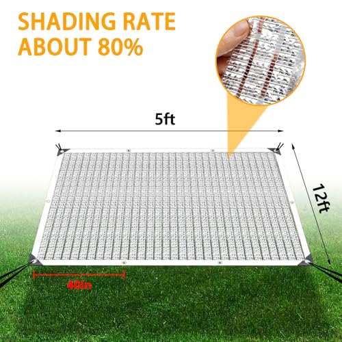 Shade Cloth - 80% Garden Shade Cloth, Mesh Tarp - for Greenhouse Plants Patio Sun Shade - for Cars Pergola Chicken Coops Dogs with Grommets Outdoor, Shade Cloth, Durable Shade Covers by QLOFEI - Used condition - Image 6