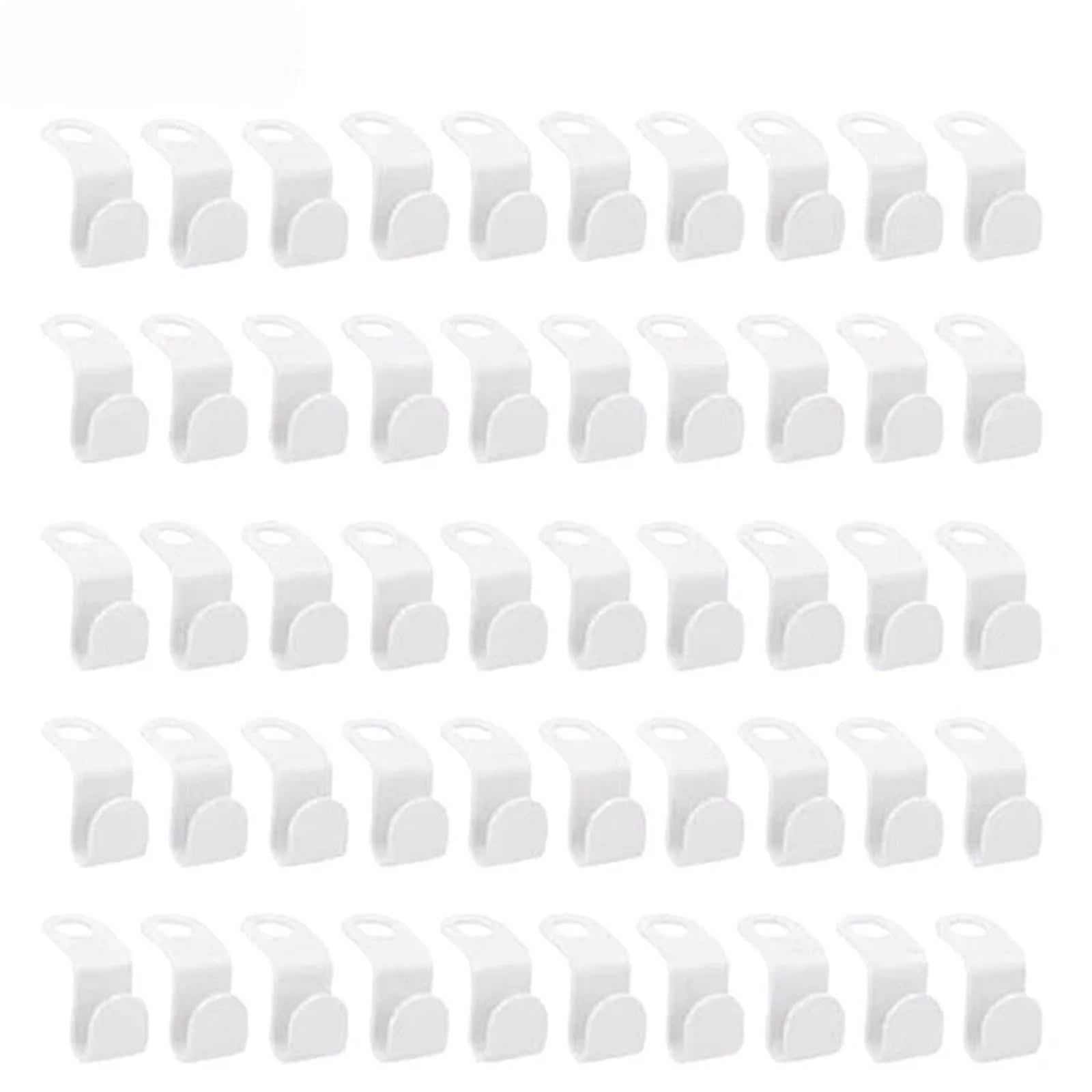 Hangers for Clothes Space Savers 200pcs Cascading Hanger Plastic Extender Clips Wardrobe Coat Organizer(White)