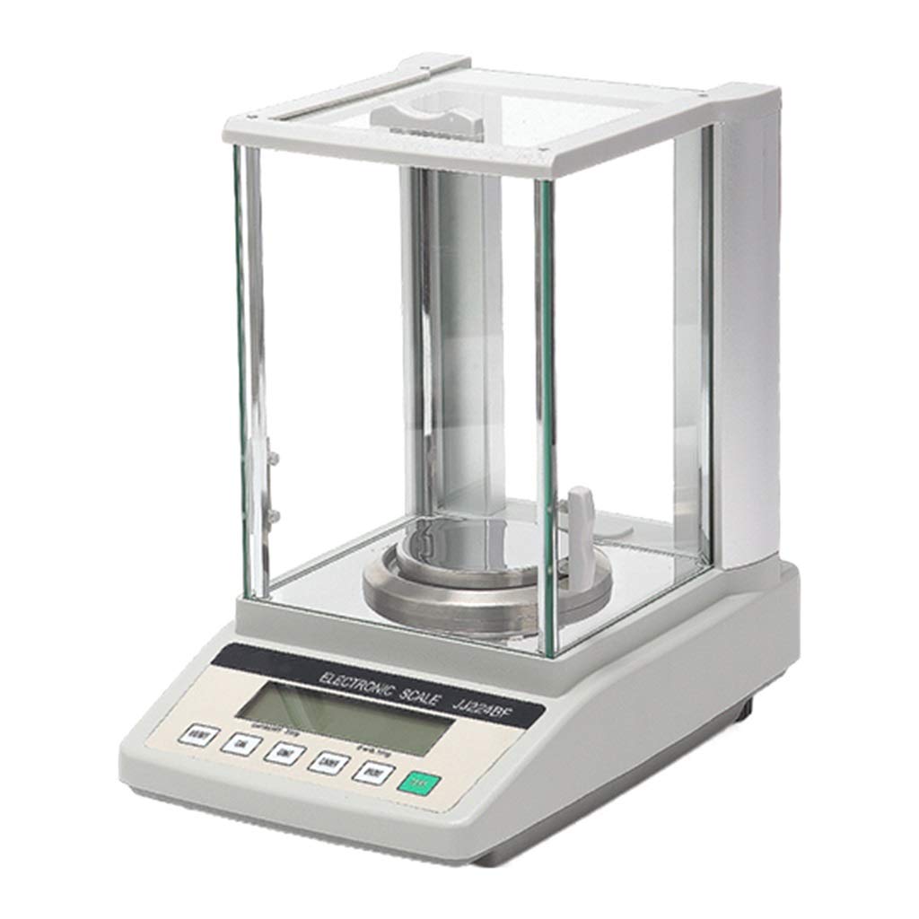 Jewelry Scales Digital Weight Grams 0.1mg Electronic Analytical Balance for Laboratory with Glass Windshield LCD Screen RS232 Interface Scientific Scale