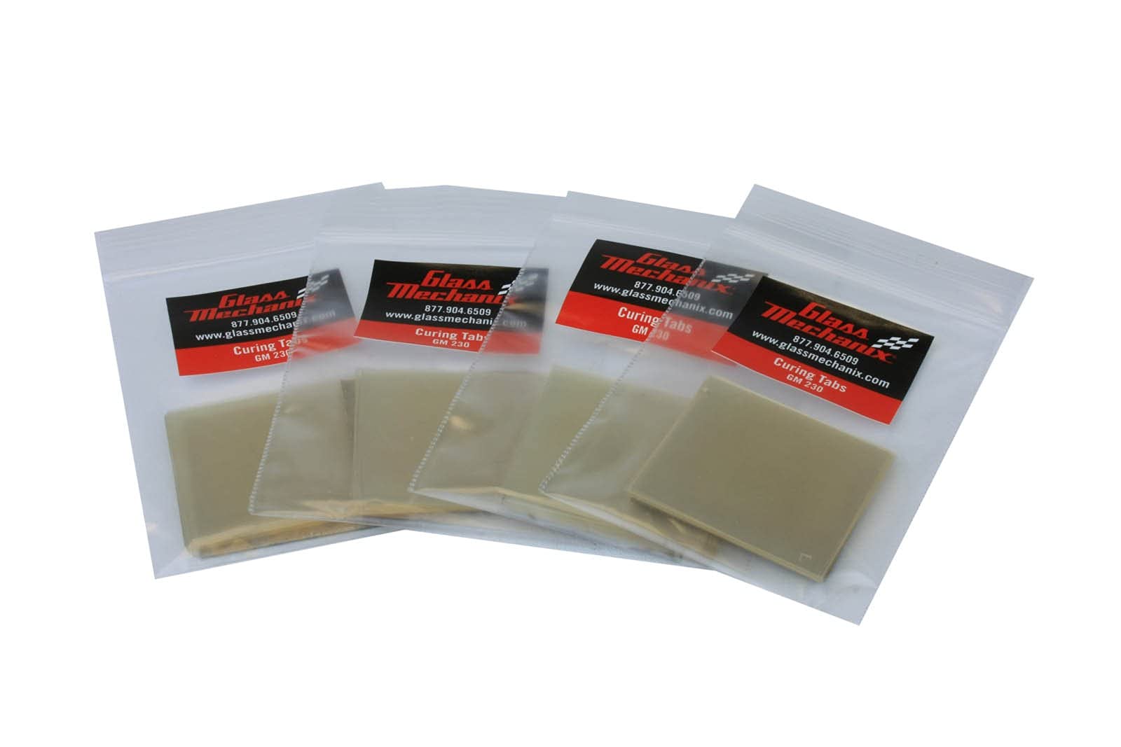 Glass Mechanix Curing Film Tabs, Pkg of 100, Windshield Repair tabs