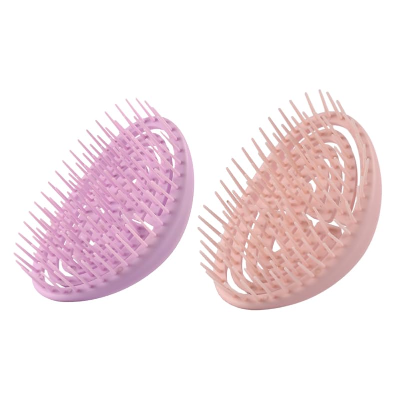 Juego de peine de masaje para el cuero cabelludo del tamaño de la palma, 2 peines ligeros para el cabello abdominales para mujeres, masaje suave del