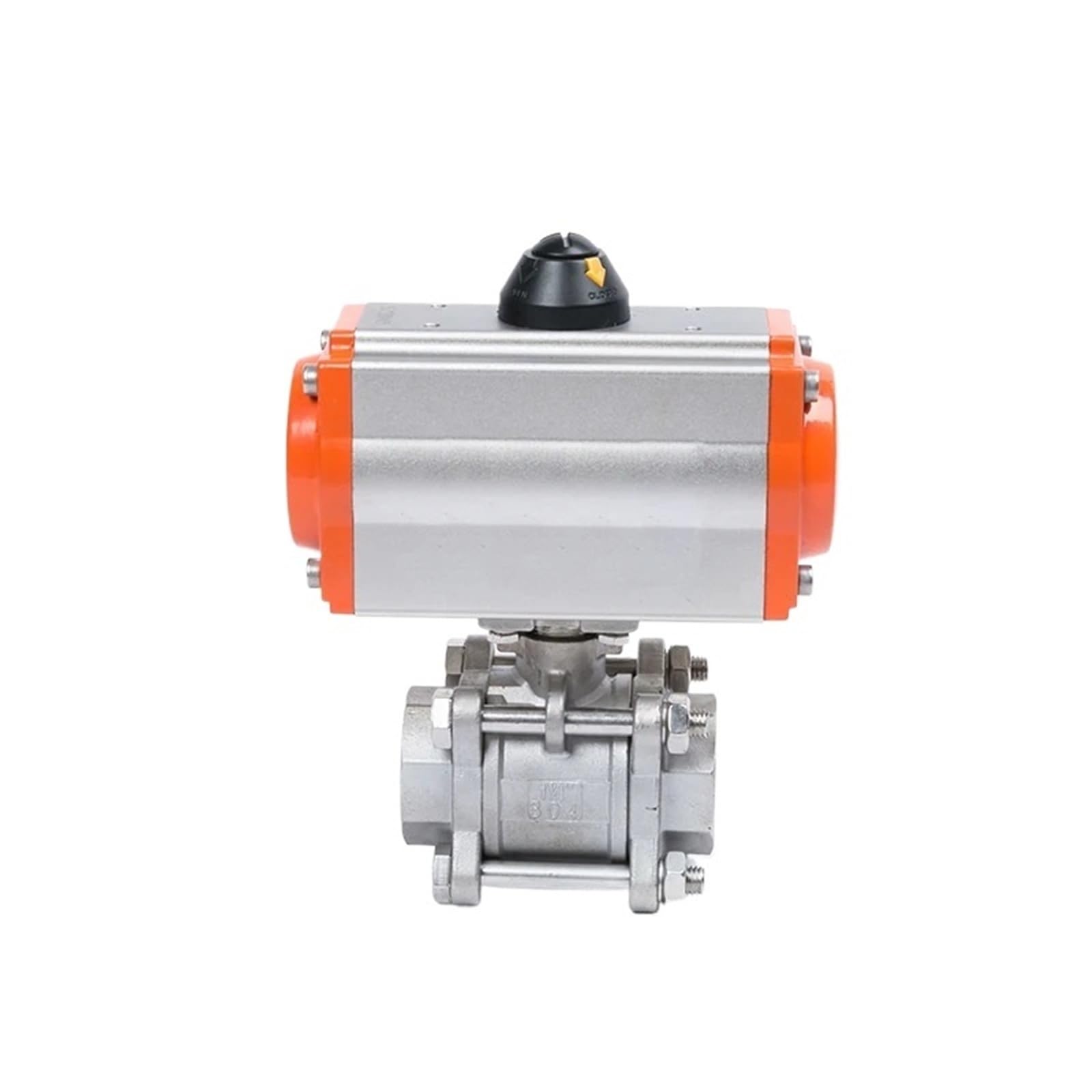 Vanne à boisseau sphérique pneumatique DN10 en acier inoxydable 304 à double effet