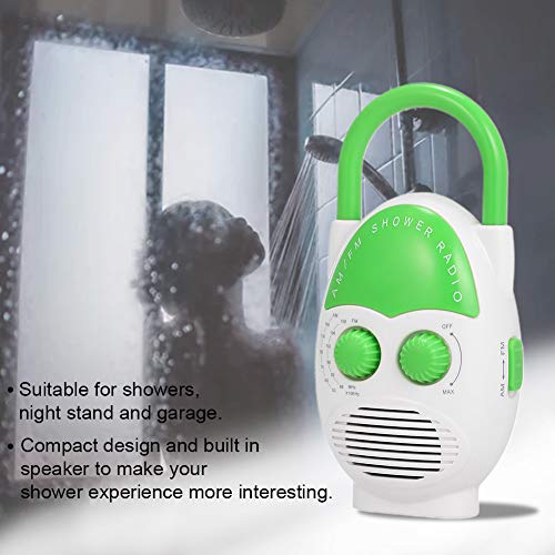 Denpetec Waterproof Shower Radio, Am/Fm Bathroom Radio With Top Handle, Mini Portable Hanging Shower Radio, Built-In Speaker, Adjustable Volume #TOP4
