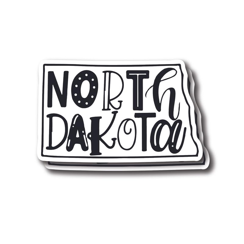 Pegatina de Dakota del Norte de vinilo para coche y calcomanía de viaje vacacional
