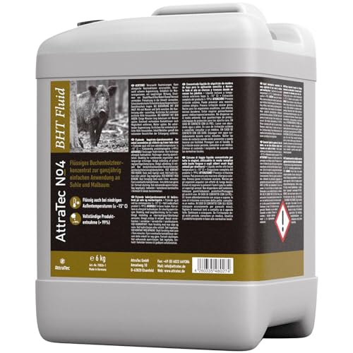 AttraTec No 4 BHT Fluid Lockmittel für Schwarzwild und Rotwild modifizierter Buchenholzteer 6kg Kanister