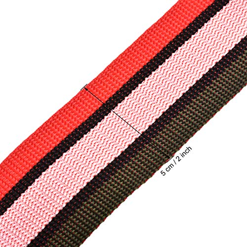 Image of uxcell Luggage Straps Suitcase Belts with Buckle Label, 2x78 2Mx5cm Adjustable PP Travel Bag Packing Accessories, Multi Color (Red Pink Dark Green) 4Pcs