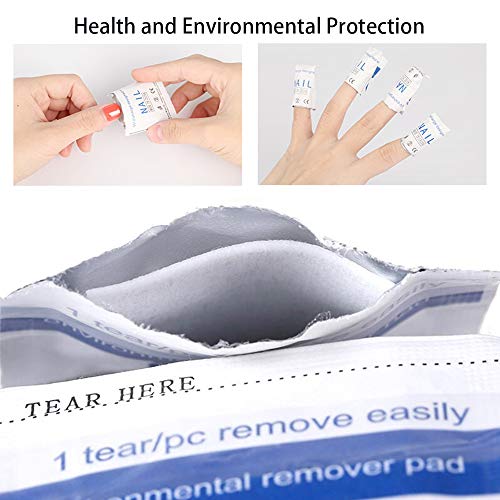 Foto von Nail Polish Remover Wraps, TRUBUY 200 Stück UV Gel Nagellackentferner Nagel Folie Soak Off Gel Polish Remover Pads Acryl Nagellack Entferner Tücher