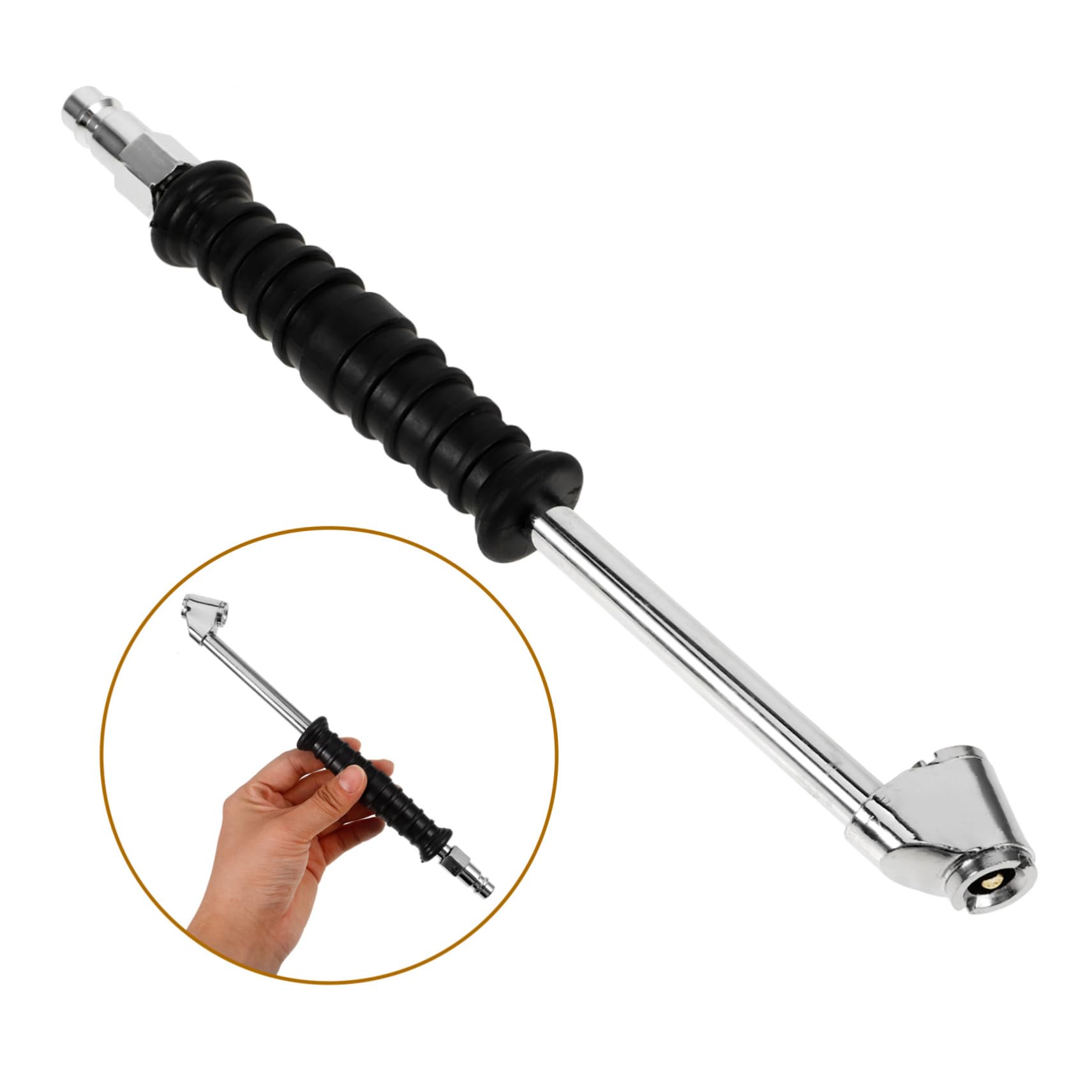 ULTECHNOVO 5pièces Embout De Gonflage Pneumatique Gonfleur De Pneu Rapide Pour Voitures Et Vélos Mesure Précise De Pression Et Compatibilité Universelle