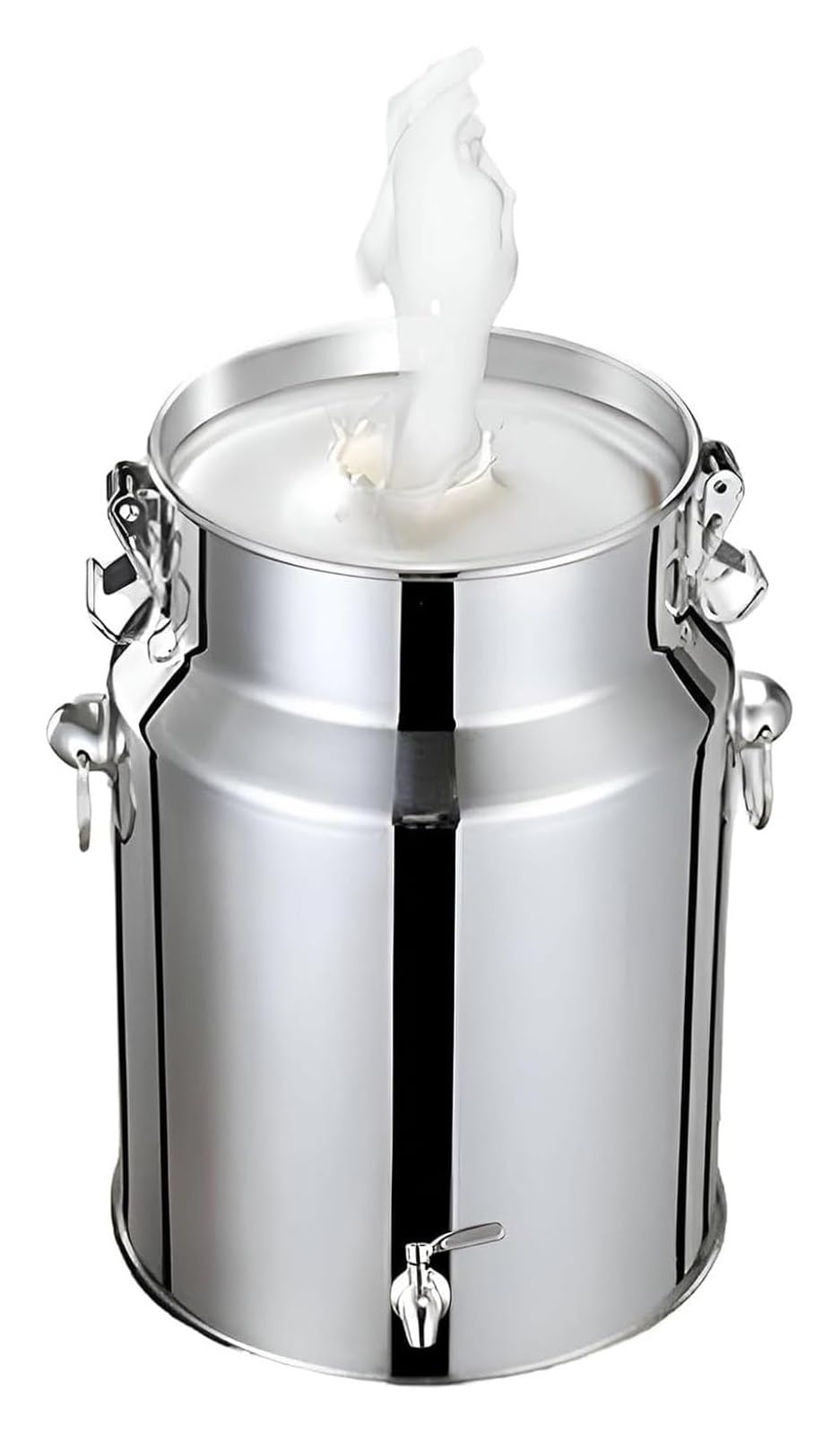 Bidón de Leche Acero Inoxidable, contenedor Agua con Sello Grifo, bidón Transporte, Cubo(14L)