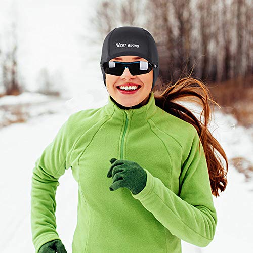 Boné de ciclismo de inverno, Andoer Boné de ciclismo de inverno à prova de vento de lã térmica corri