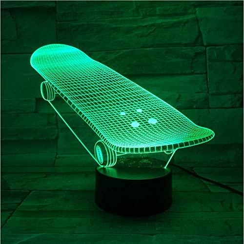 Preisvergleich Produktbild Illusion Nachtlicht 3D LED Die Skateboard Schiebeplatte meistverkaufte Lampe batteriebetriebenes modernes Geschenk für Kleinkinder LED-Lampe dekorativ