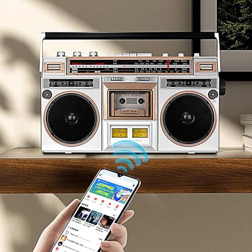 Lettore di cassette portatile con radio AM/FM, registrazione USB/SD, altoparlanti integrati per gli amanti della musica e l'ascolto nostalgico