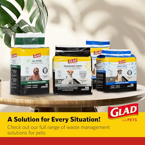 Image of Glad for Pets Extra Large Charcoal Training Pads for Dogs and Puppies, Activated Carbon Odor Control, 6-Layer Absorbent Leak-Proof Pee Pads with Pheromone Attractant, 28 x 30 in, 30 Count - 2 Pack