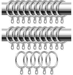 24 Pack Metal Curtain Rings, 30mm Internal Diameter Eyelets For Curtain Poles And Rods, Drapery, and Shower Hanging, Silver
