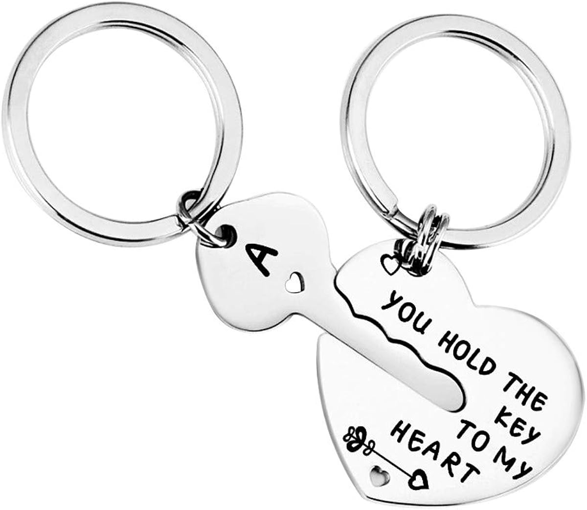 Uloveido You Hold The Key To My Heart Puzzle Keychains Set, His and Hers Stainless Steel Couples Keyring Valentine's Gifts Y651