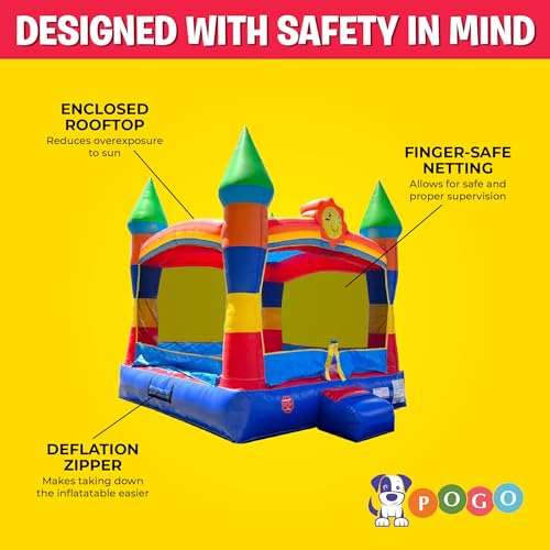 Crossover Rainbow Smiley Face Inflatable Bounce House, Bouncy Jump Castle for Kids and Toddlers, Outdoor Birthday Party Jumping Bouncer, Commercial-Grade, Without Blower, 13 x 12 x 14.5 Ft - Image 7