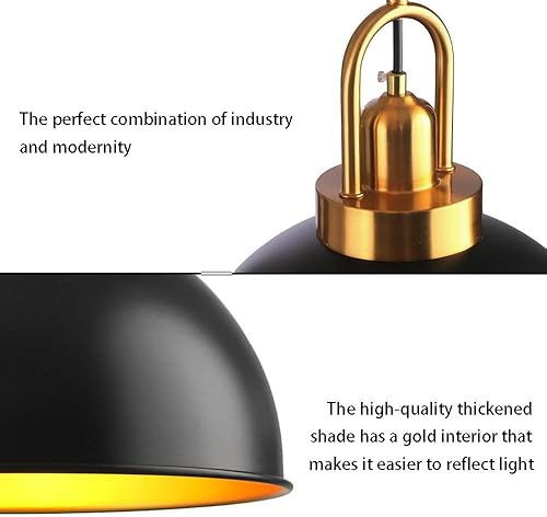 Miniatura 5 de Lámpara colgante negra de granja para isla de cocina, lámpara de olla industrial, lámpara colgante moderna, lámpara de jaula de metal, lámpara de