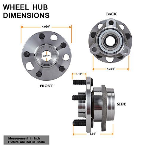 AKKON - for Chevy Cavalier Pontiac Grand Am Buick Olds Set of 2 Front Wheel Hub + ABS + Bearing & Lugs 513017K