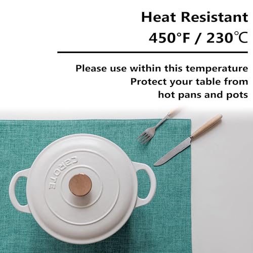 image for Home Brilliant Teal Placemats Set of 8 Heat Resistant Dining Table Pla