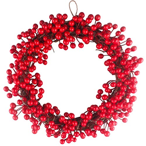 Guirlande de fruits rouges et couronne de Noël YZCIS de luxe