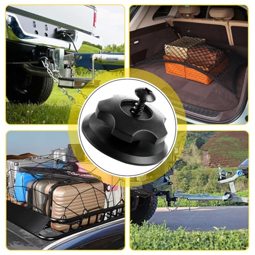 LOLYSIC 40 Stück Planenknöpfe Runde Planenhaken, Hartkunststoff Befestigungshaken, Befestigung Rundknöpfe für Autoanhänger, Bruchsichere Planenknöpfe (inkl. Schrauben) für Anhänger Netz - Schwarz