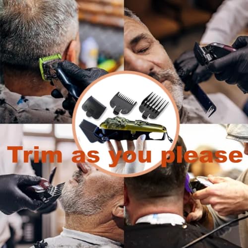 QPOIBSD Professional Hair Clipper Combs Guides Set - 1/16 to 1 Size Range, Black Replacement Guards，COMPATIBLE WITH WAHL Most Clippers/Trimmers (8 Pieces)