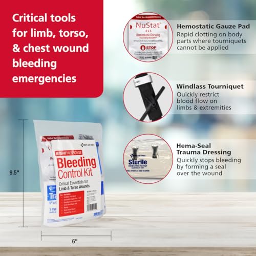 Image of First Aid Only 91134 Critical Essentials Bleeding Control Kit for Limb & Torso Wounds, 8 Pieces