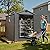 Greesum 6×6FT Plastic Outdoor Storage Shed with Floor, Resin Storaged Sheds with Lockable Double Door, Window & Vents, All-Weather Tool Sheds for Garden, Backyard, Patio, Dark Gray