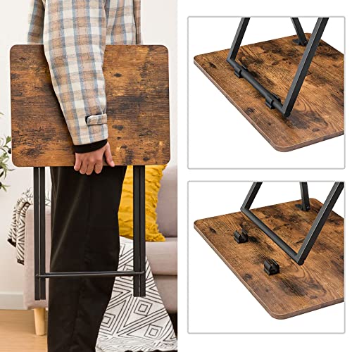 HOOBRO Beistelltisch, Klappbarer Nachttisch, Couchtisch, Faltbarer TV-Tablett zum Essen, Snack-Abendessen, Laptop-Tische für kleinen Raum… – Ansicht 7