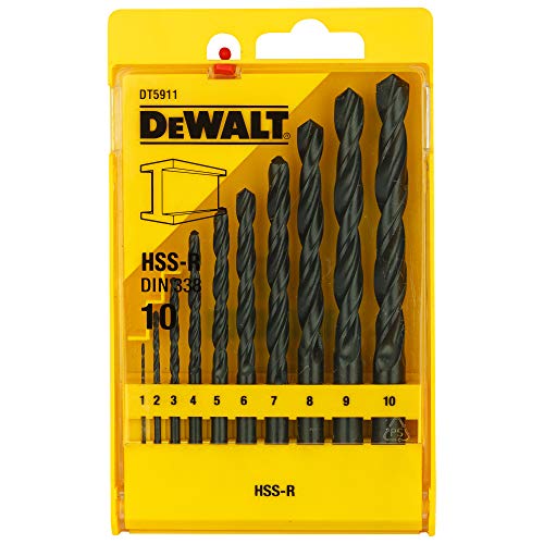 DeWalt dt5911-qz serie 338 HSS-R DIN Jobber Set de brocas para metal (10 unidades)