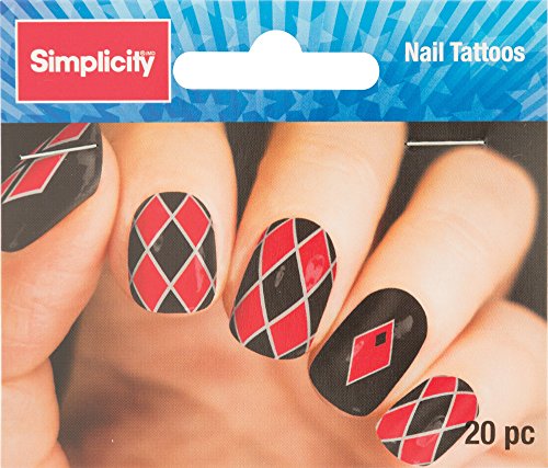 Wrights 5551-40002 Nail Tattoos 20/Pkg-Harlequin