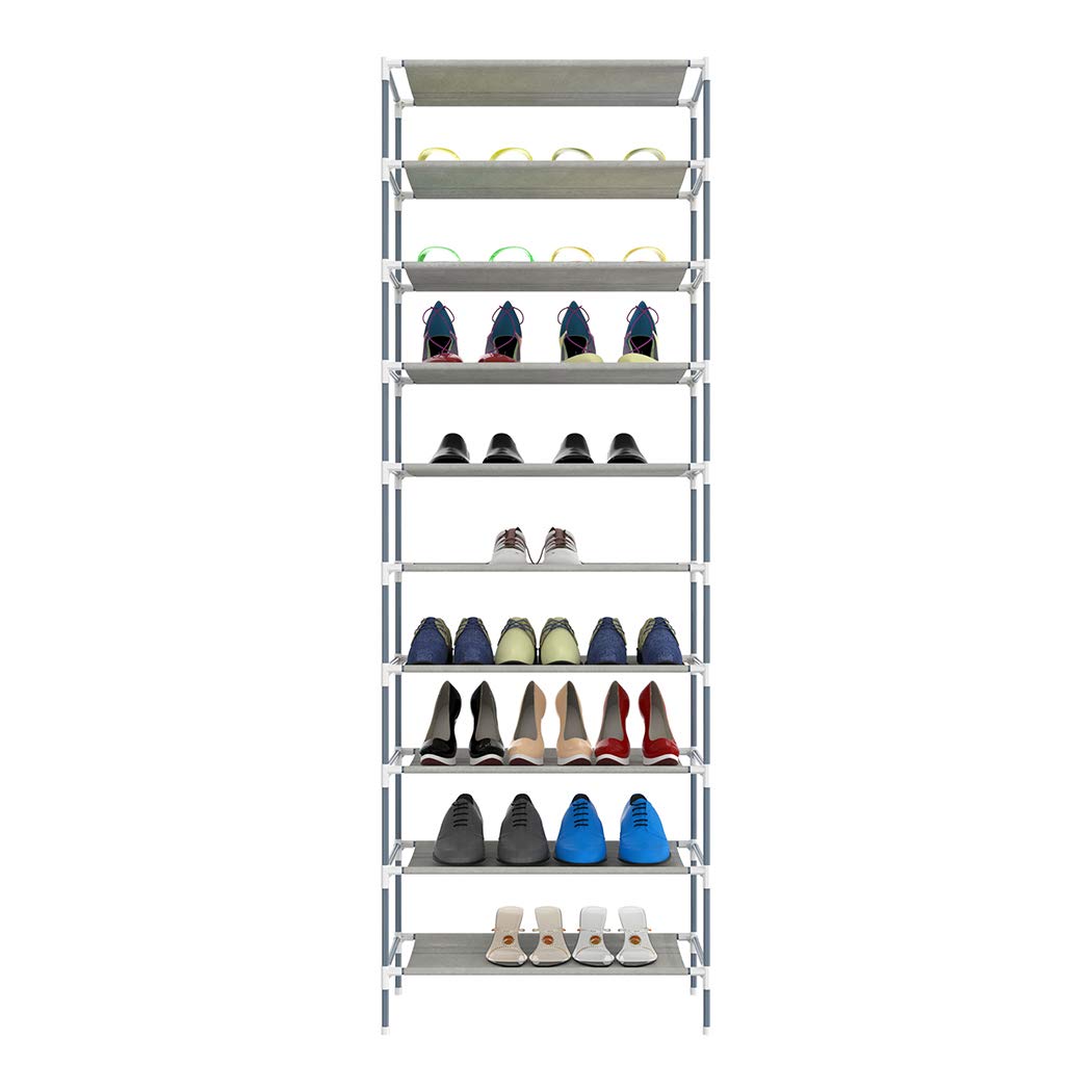 Cosway 4 Tiers Freestanding Shoe Rack Adjustable Shoe Storage Organizer [US Stock] (10 Tiers)