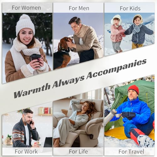 FANDLISS Elektrischer Handwärmer Wiederverwendbar 2 Pack, 6000 mAh USB Taschenwärmer Wiederaufladbar, Magnetisches Design, Tragbar für Weihnachten/Outdoor/Camping, Schwarz