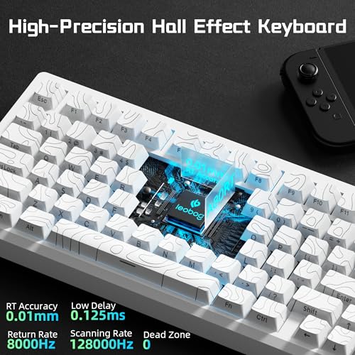 Image of LEOBOG A80 RT Ultra HE Wireless Mechanical Gaming Keyboard 75%, Tri-Mode Hall Effect Rapid Trigger Magnetic Switch Keyboard with 0.01mm Adjustable RT, Hot Swappable RGB Backlit Keyboards for PC Gamers