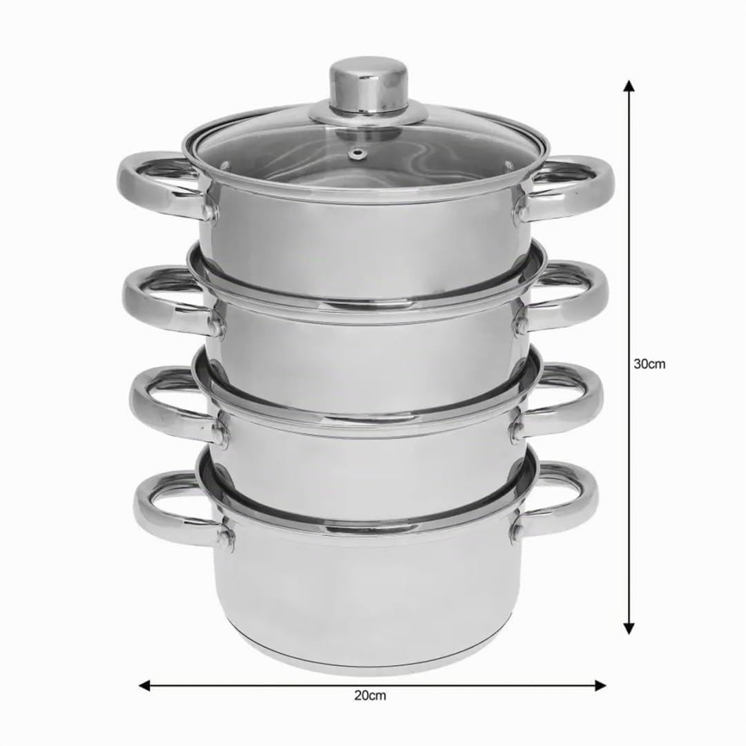 Dampfgarer-set Töpfset Dampfkochtöpfe Kinghoff (5 Elemente)