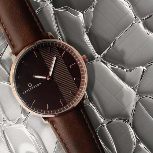 Image of Carlington Aristocrat Series Men's Analog Watch | Premium Leather Strap | Elegant Luxury Business Wrist Watch for Men & Boys - Model CT 1070