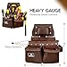 AP-LEATHER PRO-19 100% Genuine Full Grain Leather Tool Belt/Pouch/Bag, tool belt with suspenders, Comfort Back Support Tool Pouches With Suspenders (Chocolate Brown)