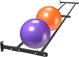 piłka do jogi piłka gimnastyczna stalowy uchwyt ścienny do ćwiczeń jogi stojak na piłkę do domu, siłownia, duży regulowany uchwyt na krzesło z kulką, łatwy w instalacji (kolor: Czarny)