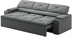 Sofá 3 Lugares Retrátil e Reclinável Pop 2,05m Grafite