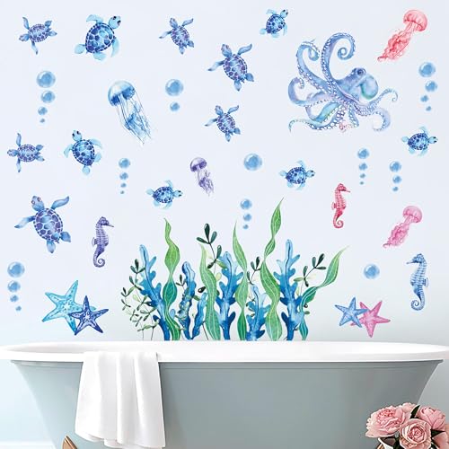 50 Piezas Vinilos Decorativos Tema Océano para Pared miniatura 5